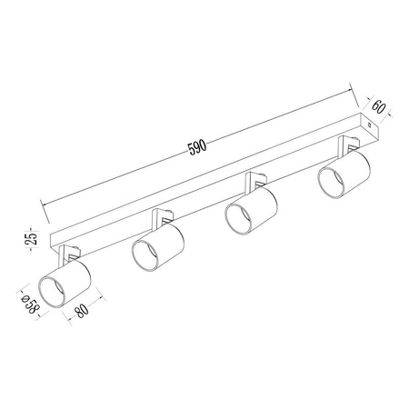 Oprawa Volf Spot Czarny 4xGU10 (ML1295) - Milagro
