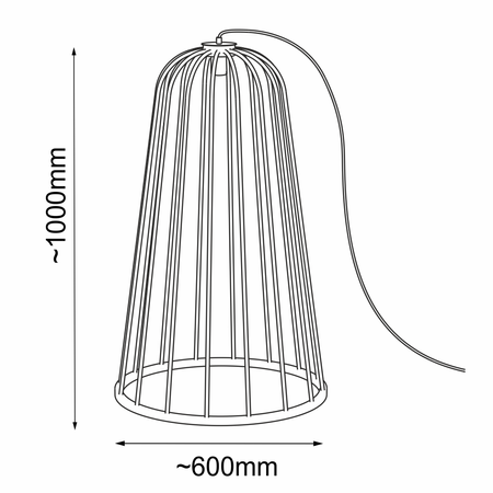 Lampa stojąca ogrodowa no. moon A - Czarna (1000 mm)   (9418) - Shilo