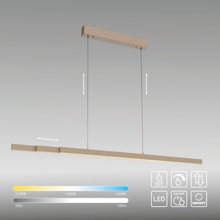 Rozsuwana i regulowana lampa wisząca ADRIANA COMFORT LIFT MOSIĄDZ (2598-97) - Paul Neuhaus