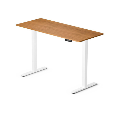 Regulowane biurko gamingowe Control Lite 140 Biały/Drewno (LV1718) - LVN SYSTEM