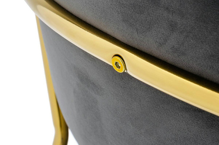 Krzesło MARGO ciemny szary - welur, podstawa złota (KH121100121.11) - King Home