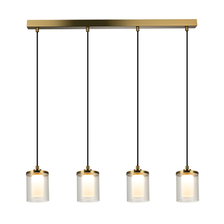 LINE LED LIGHT 29W 3000K METAL-GLASS GOLD (23020 Zambelis) - Zambelis