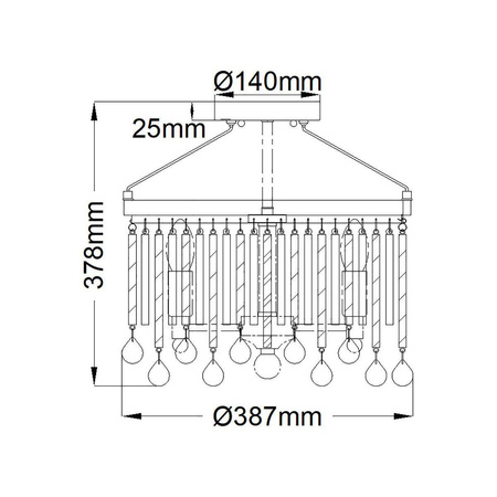 Lampa sufitowa Piper (KL-PIPER-SF-PC) - Elstead Lighting