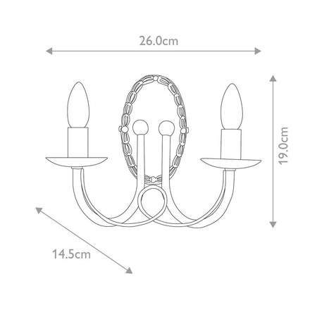 Kinkiet Minster (MN2-IV-GOLD) - Elstead Lighting