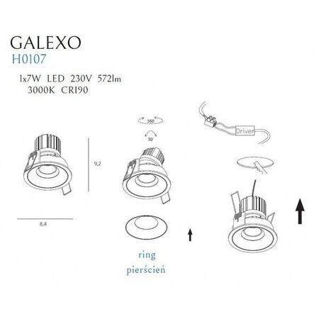 Oprawa halogenowa GALEXO czarna (H0107) - MAXlight