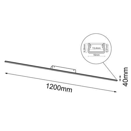 Plafon Slim C - Biały (1200 mm) 4000K (1292) - Brosline