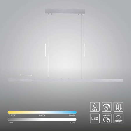 Rozsuwana i regulowana lampa wisząca ADRIANA COMFORT LIFT SREBRNY (2598-95) - Paul Neuhaus