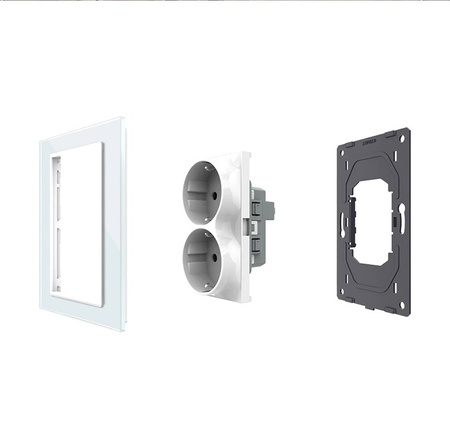 GNIAZDO ELEKTRYCZNE PODWÓJNE do pojedynczej puszki (VL-71EU2-64) - Livolo