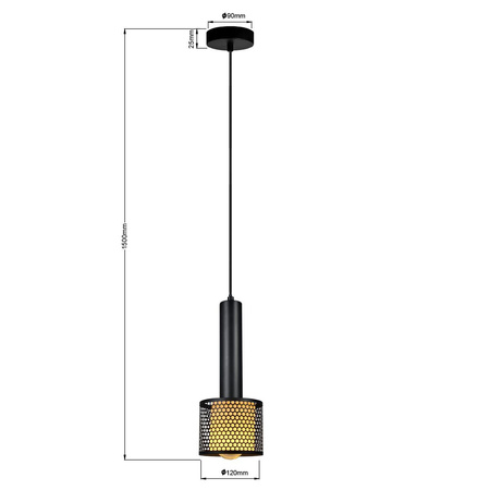 Lampa wisząca Amo czarna 1xE27 (LP-0702/1P BK) - Light Prestige