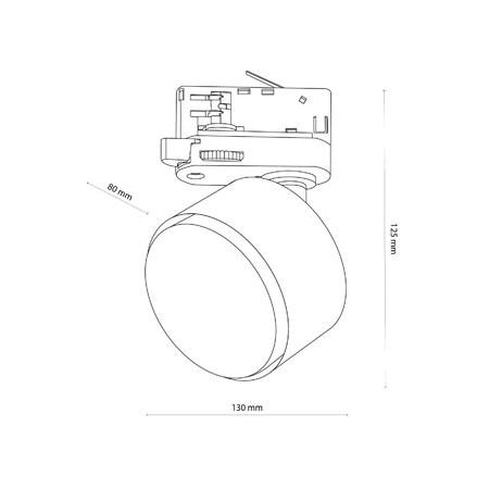 Oprawa na szynoprzewód TRACER TRÓJOBWODOWY BLACK  GX 53 LED (6061) - TK Lighting