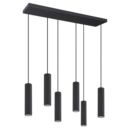 Lampa wisząca ze ściemniaczem Push Dimm/DALI2 IVAR 6L czarna LED 4000K (TH.621) - Thoro Lighting