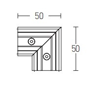 CEILING CORNER CONNECTOR HORIZONTAL BLACK (2085B-C2 Zambelis) - Zambelis