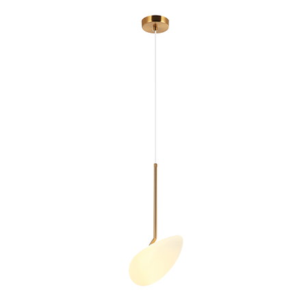 LED PENDANT LIGHT 5W 3000K MATT OPAL WHITE GLASS *ANCIENT BRASS METAL (20255 Zambelis) - Zambelis