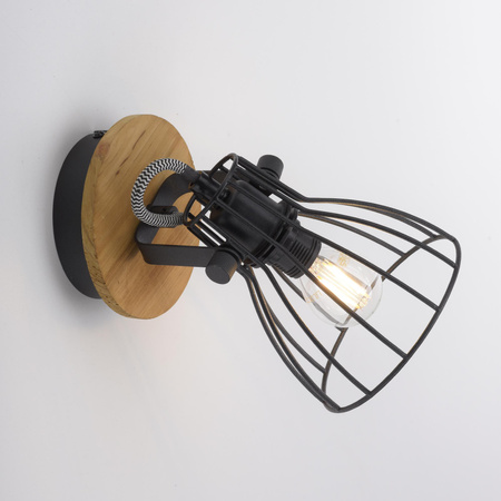 TARO LAMPA SUFITOWA/KINKIET CZARNY/DREWNO (15117-18) - Paul Neuhaus