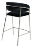 Krzesło barowe MARGO 65 czarny - welur, podstawa chromowana (KH1201100129,74.SIL) - King Home