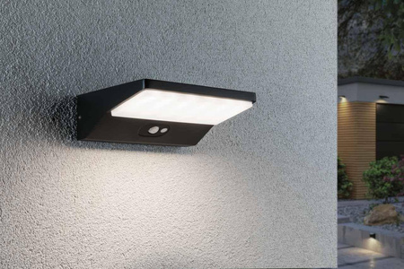 Oprawa elewacyjana RONAS PIR Solar 3.4W 180lm 180x150mm 3000K IP54 ciemnoszary / aluminium (PL94335) - PAULMANN