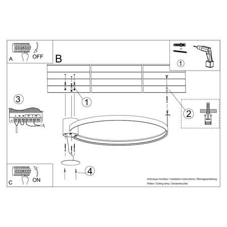 Plafon RIO 110 ochra czerwona LED 3000K (TH.413) - Thoro Lighting