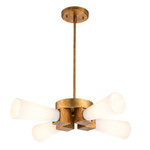 Lampa wisząca Kristy - 4 źródła światła - Przecierane złoto (KRISTY-4P-DG-OPAL) - Elstead Lighting