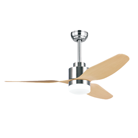 PENDANT FAN CHROME MAT MAPLE WOOD 18W LED (19131 Zambelis) - Zambelis