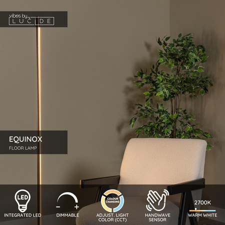 Ściemnialna lampa podłogowa brązowa EQUINOX (29700/26/96) - Lucide