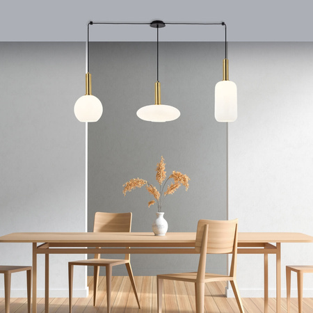 LINE 3XE27 METALGLASS SANDY BLACK GOLD MATT (22151 Zambelis) - Zambelis