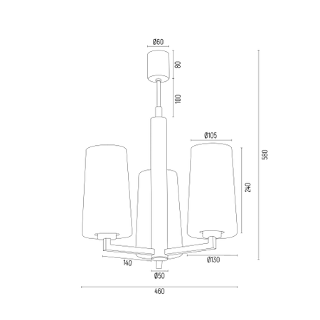 Żyrandol 3 pł. CAMELOT PLUS (6143) - Argon
