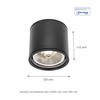 CHLOE AR111 NATYNKOWA GU10 250V IP65 120x115mm CZARNY okrągła nieruchoma (SLIP005032) - Spectrum LED