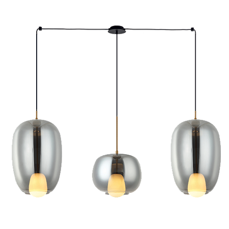 LINE LIGHT 3XG9 SMOKED GLASS -GOLD MATT (22149 Zambelis) - Zambelis