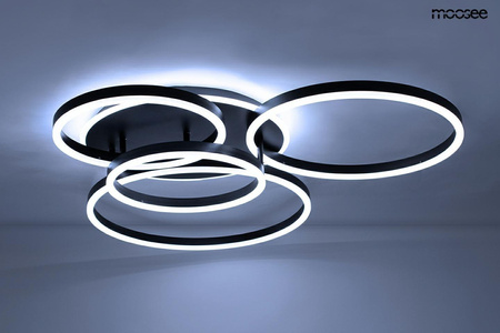 Plafon z pilotem i timerem RINGS 5    czarna (MSE1501100505) - Moosee