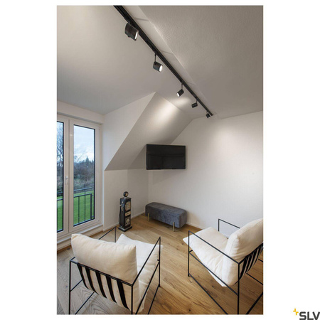 BIMA 1, spot do szyny wysokonapięciowej 1-fazowej, jednopunktowy, QPAR51, czarny mat, maks. 50W, z adapterem 1-fazowym (143440) - SLV