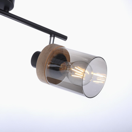 PASQUAL LAMPA SUFITOWA/KINKIET CZARNY/DREWNO (11312-18) - Paul Neuhaus