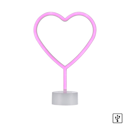 NEON-HERZ LAMPA STOŁOWA RÓŻOWY (85028-87) - Paul Neuhaus