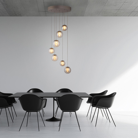 Kaskadowa lampa na pilota, z regulacją światła i wysokości BRĄZOWA (2587-97) - Paul Neuhaus