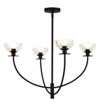 Żyrandol Sylvia - 4 źródła światła - Matowa czerń (ALM-SYLVIA4-BK-CL) - Elstead Lighting