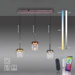 Lampa na pilota i aplikację, z płynną regulacją wysokości Q-KON MULTIKOLOR (2742-70) - Paul Neuhaus