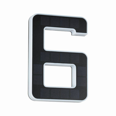 Outdoor Solar numer domu 6 3000K IP44 Wymienny akumulator (PL79847) - PAULMANN