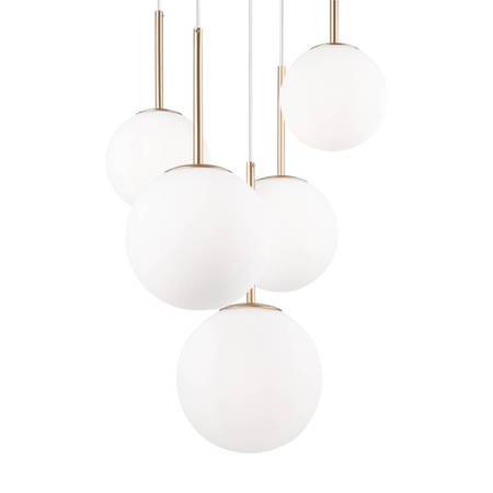 Lampa wisząca Basic form 5 biało złota (MOD321PL-05G) - Maytoni
