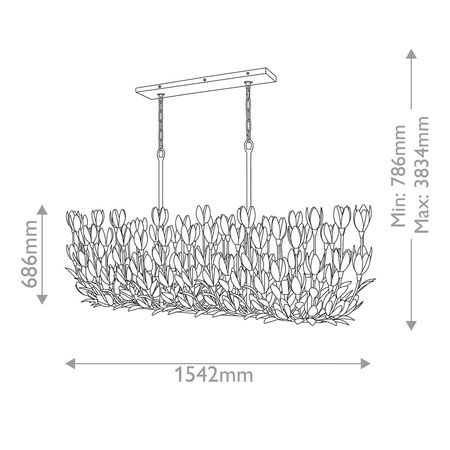 Lampa wyspowa Flora - 10 źródeł światła - Oksydowane złoto (QN-FLORA10-GD) - Quintiesse
