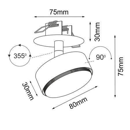 Lampa wpuszczana Drop in 1 - Biała (3259) - Brosline