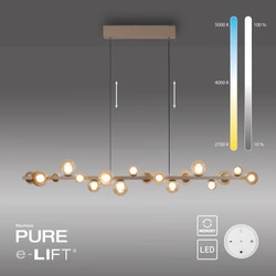 Lampa wisząca z płynną regulacją wysokości PURE E-POPUP 180cm BRĄZOWA (2558-97) - Paul Neuhaus