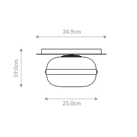 Mały plafon Nottingham - 1 źródło światła - Antyczny mosiądz (QN-NOTTINGHAM-F-S-AB) - Quintiesse