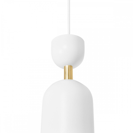 SUPURU biała sufitowa lampa wisząca z mosiężną rurką (SUA131P0) - Ummo