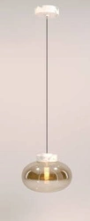 Lampa wisząca MOONSTONE biały marmur + szkło bursztynowe (P0518) - MAXLIGHT