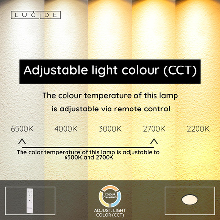 Ściemnialny plafon na pilota CASTOR IP44 (07120/22/30) - Lucide