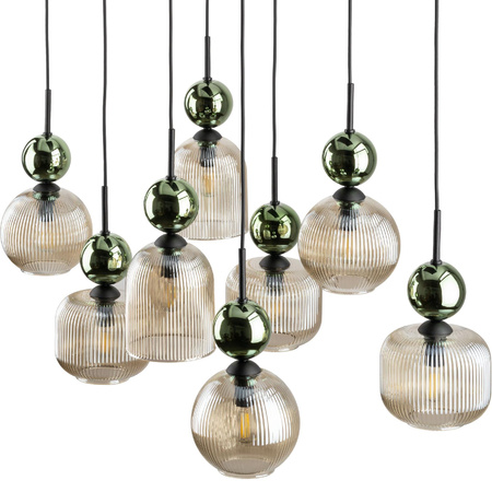 SOPHIA GREEN COGNAC LAMPA WISZĄCA 8XE14 (11151) - TK Lighting
