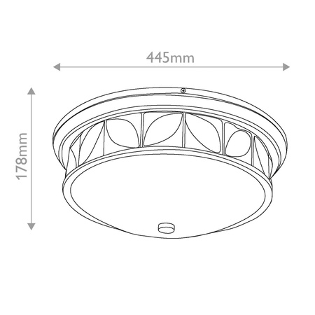 Plafon Epsilon - 3 źródła światła - Postarzany mosiądz (QN-EPSILON-F-M-AB-O) - Quintiesse