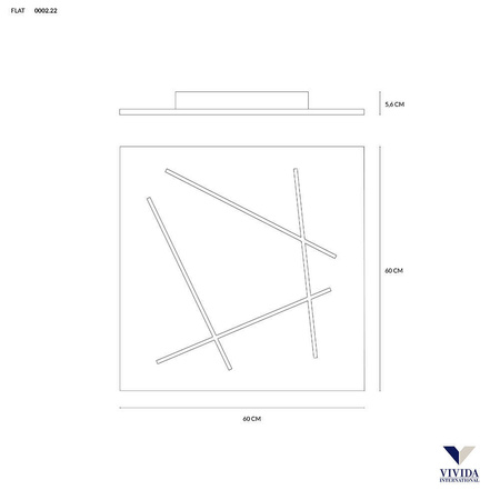 Plafon FLAT 60 cm, Kol. Biały 3000K (0002.22.BI W) - Vivida