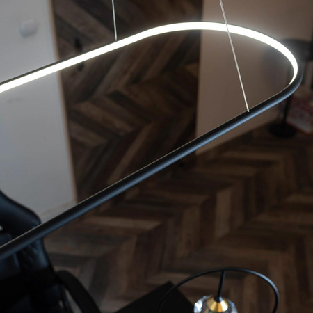 Lampa wisząca Ledowe Okręgi Oval No.1 120cm 4k czarna (LA069/PO_120_40_in_4k_black) - ALTAVOLA DESIGN