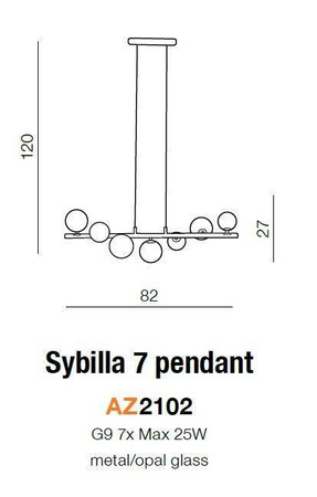 Lampa wisząca Sybilla 7 PENDANT (AZ2102) Azzardo - żyrandol