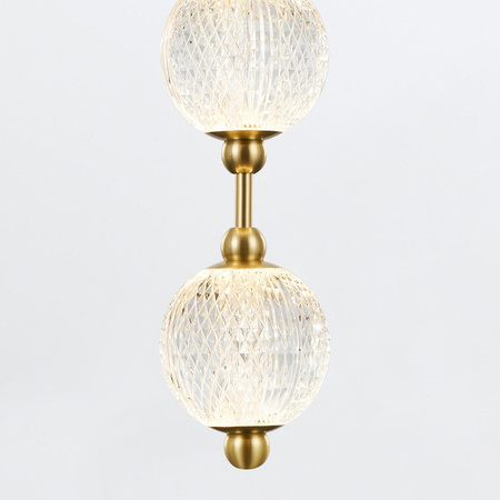 Efektowna lampa wisząca LED Marni - Naturalny mosiądz (QN-MARNI-8P-148-NBR) - Quintiesse